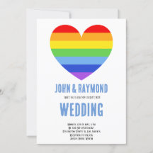 Rainbow Pride LGBT Flag Gay Wedding Uitnodiging