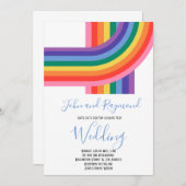 Rainbow Pride LGBT Flag Gay Wedding Uitnodiging (Voorkant / Achterkant)