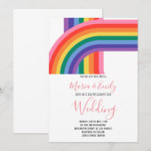 Rainbow Pride LGBT Flag Gay Wedding Uitnodiging (Voorkant / Achterkant)