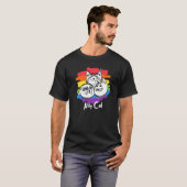 Rainbow Pride Lgbt Gay Flag Ally Cat 1 T-shirt (Voorkant volledig)