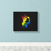 Rainbow Pride LGBT T-shirt Canvas Afdruk (Insitu (Houten vloer))