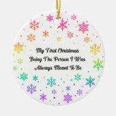 Rainbow Pride LGBTQ Holiday Christmas Ornament (Voorkant)