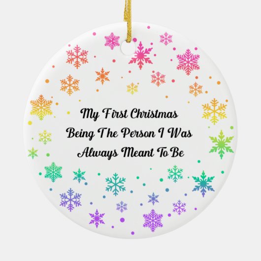 Rainbow Pride LGBTQ Holiday Christmas Ornament (Achterkant)