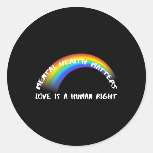 Rainbow Pride LGBTQ - Liefde is een mensenrecht Ronde Sticker (Voorkant)