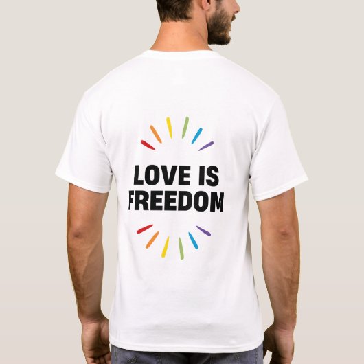 Rainbow Pride LGBTQ Strijd voor Gelijkheid T-Shirt (Achterkant)