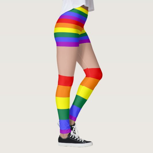 Rainbow Pride Long Sokken Shorts Novelty Fun Leggings (Rechts)