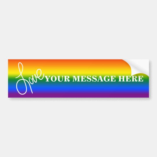 Rainbow Pride Love Bumpersticker (Voorkant)