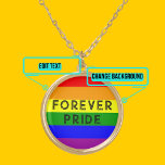 Rainbow Pride Love Goud Vergulden Ketting<br><div class="desc">Deze prachtige neglace is versierd met een afbeelding van LGBTQIA  Regenboogvlag en stelt u in staat om uw eigen persoonlijke boodschap te plaatsen om u te herinneren aan uw Pride. Perfect voor een Pride Parade of andere viering!</div>