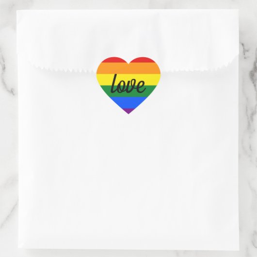Rainbow Pride Love Hart Sticker (Tas)