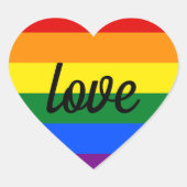 Rainbow Pride Love Hart Sticker (Voorkant)