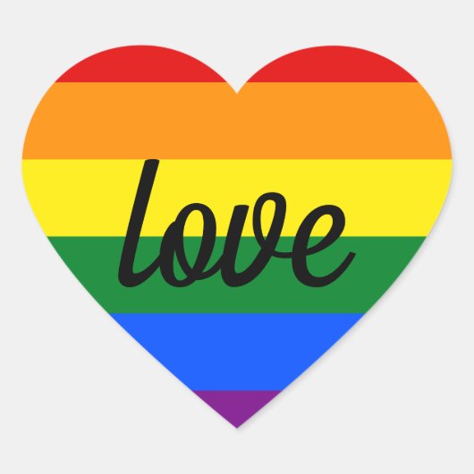 Rainbow Pride Love Hart Sticker (Voorkant)