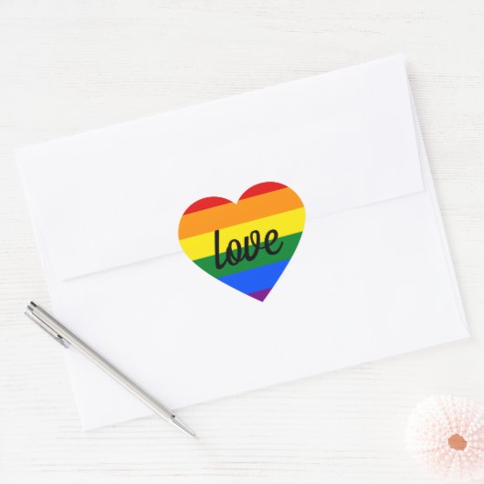 Rainbow Pride Love Hart Sticker (Envelop)