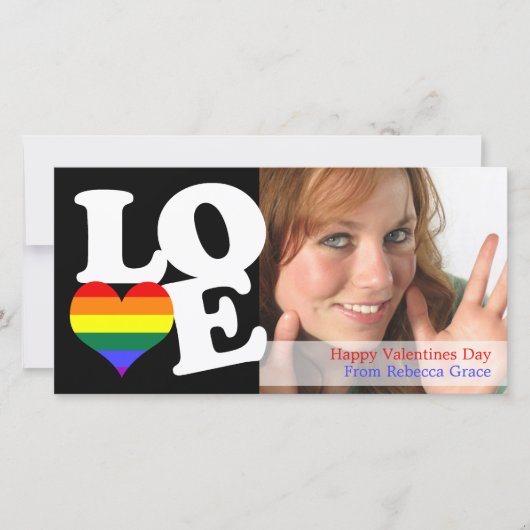 Rainbow Pride Love Heart Feestdagenkaart (Voorkant)