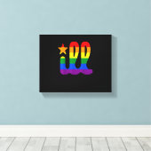 Rainbow Pride Love Philadelphia Philly Gay Pri Canvas Afdruk (Insitu (Houten vloer))