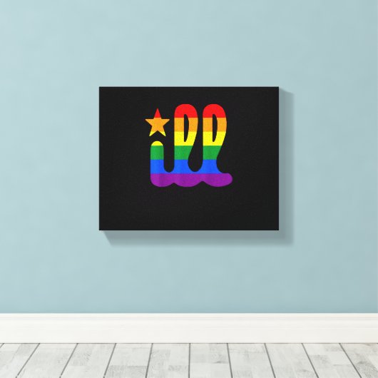 Rainbow Pride Love Philadelphia Philly Gay Pri Canvas Afdruk (Insitu (Houten vloer))