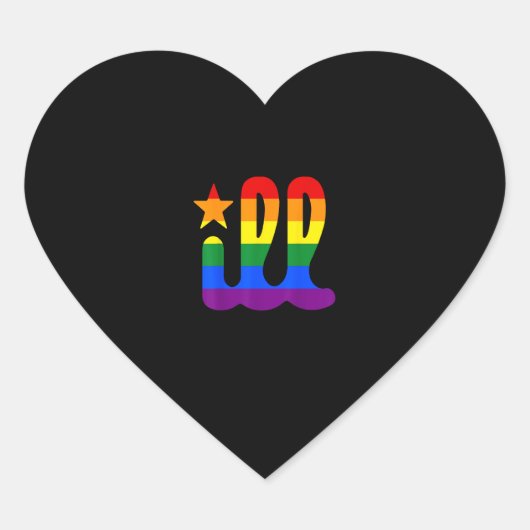 Rainbow Pride Love Philadelphia Philly Gay Pri Hart Sticker (Voorkant)