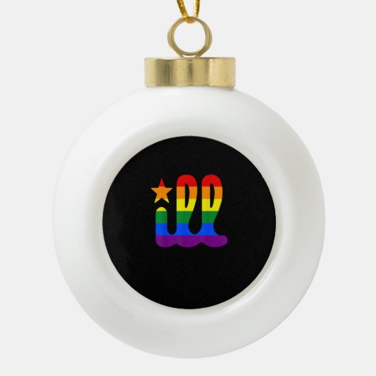 Rainbow Pride Love Philadelphia Philly Gay Pri Keramische Bal Ornament (Voorkant)