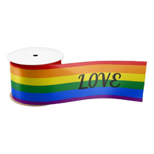 Rainbow Pride Love Satijnen Lint