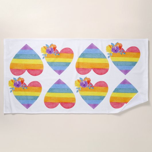 Rainbow Pride Love strandlaken (Voorkant)