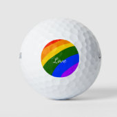 Rainbow pride maand liefde voeg tekstkunst toe golfballen (Voorkant)