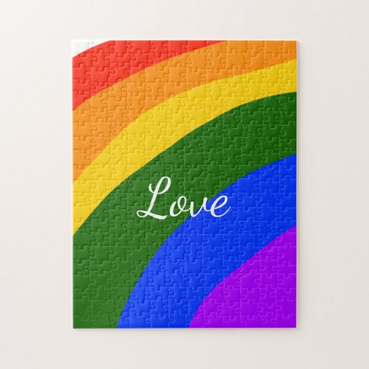 Rainbow pride maand liefde voeg tekstkunst toe legpuzzel (Verticaal)