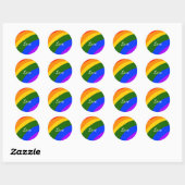Rainbow pride maand liefde voeg tekstkunst toe ronde sticker (Vel)