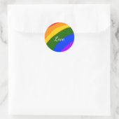 Rainbow pride maand liefde voeg tekstkunst toe ronde sticker (Tas)