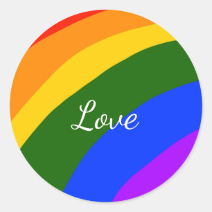 Rainbow pride maand liefde voeg tekstkunst toe ronde sticker