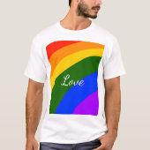 Rainbow pride maand liefde voeg tekstkunst toe t-shirt (Voorkant)