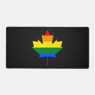 Rainbow pride maple leaf bureaumat
