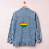 Rainbow pride maple leaf denim jacket (Hangar)
