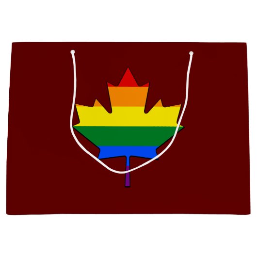 Rainbow pride maple leaf groot cadeauzakje (Voorkant)