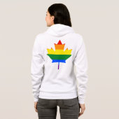 Rainbow pride maple leaf hoodie (Achterkant volledig)