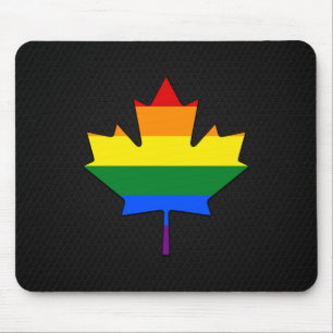 Rainbow pride maple leaf muismat