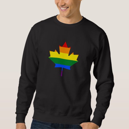 Rainbow pride maple leaf Sweatshirt (Voorkant)