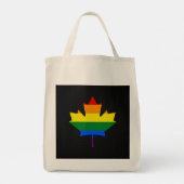 Rainbow pride maple leaf tote bag (Achterkant)