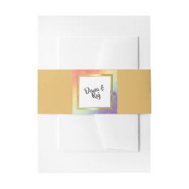 Rainbow Pride met Gold Lijst Wedding Uitnodigingen Wikkel
