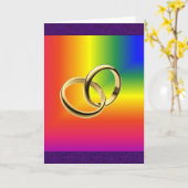 Rainbow Pride met Gold Wedding Bands Kaart (Gele Bloem)