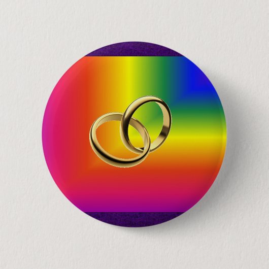 Rainbow Pride met gouden bruiloft Ronde Button 5,7 Cm (Voorkant)