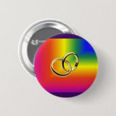 Rainbow Pride met gouden bruiloft Ronde Button 5,7 Cm (Voorkant /achterkant)