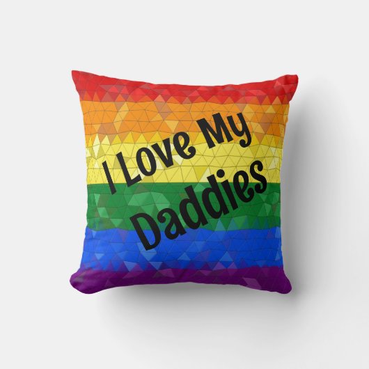 Rainbow Pride Mosaic Love Daddies Kussen (Voorkant)