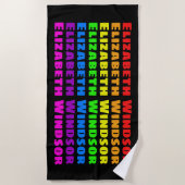 Rainbow Pride Name Fade Strandlaken (Voorkant)