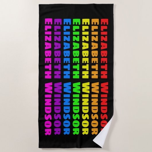 Rainbow Pride Name Fade Strandlaken (Voorkant)