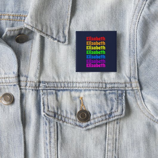 Rainbow Pride Name Vierkante Button 5,1 Cm (In situ)