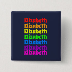 Rainbow Pride Name Vierkante Button 5,1 Cm