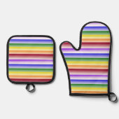 Rainbow Pride Oven Mits Ovenwant & Pannenlap Set (Voorkant)