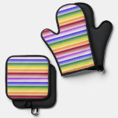 Rainbow Pride Oven Mits Ovenwant & Pannenlap Set (Voorkant / Achterkant)