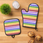 Rainbow Pride Oven Mits Ovenwant & Pannenlap Set (Top down)