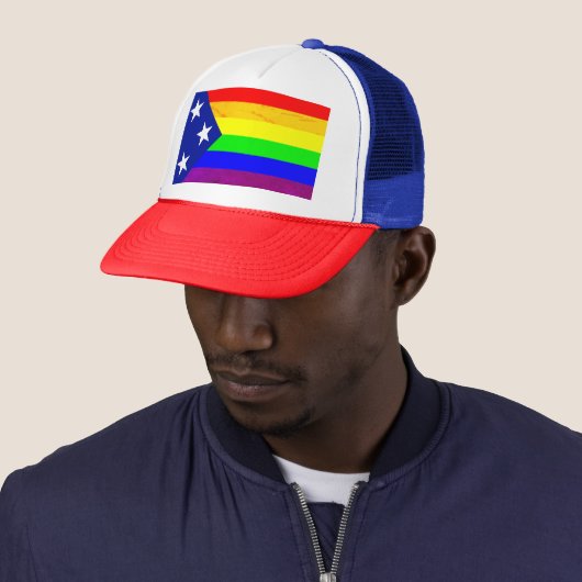 Rainbow Pride Patriot Trucker Pet (In situ)