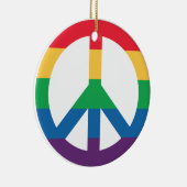 Rainbow Pride Peace Sign Ornament (Rechts)